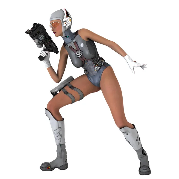 3D CG візуалізація жіночого андроїда — стокове фото