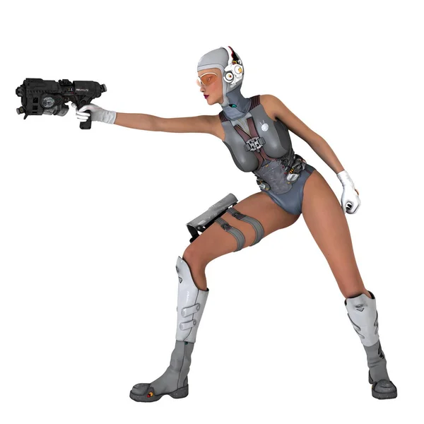 3D-cg rendering van een vrouwelijke android — Stockfoto