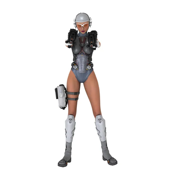 3D-cg-Darstellung eines weiblichen Androiden — Stockfoto