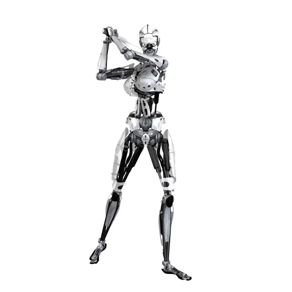 3d cg işleme bir kadın robot — Stok fotoğraf