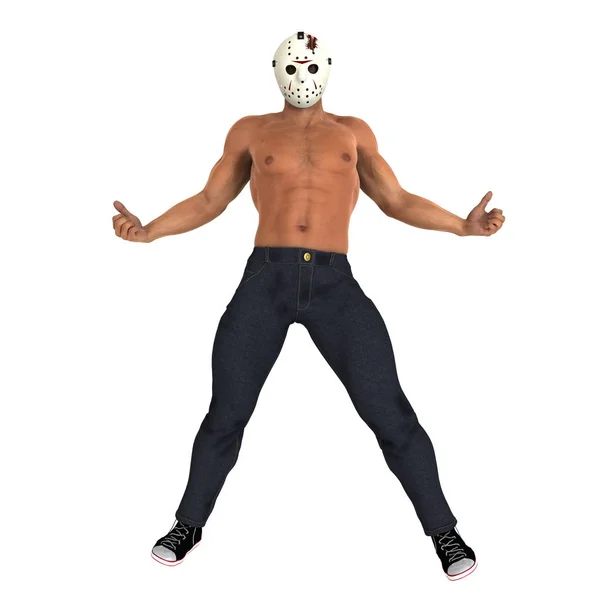 3D CG rendering of a hockey mask man — Stock Photo, Image