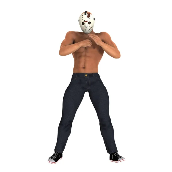 ホッケー マスク男の 3 d cg のレンダリング — ストック写真