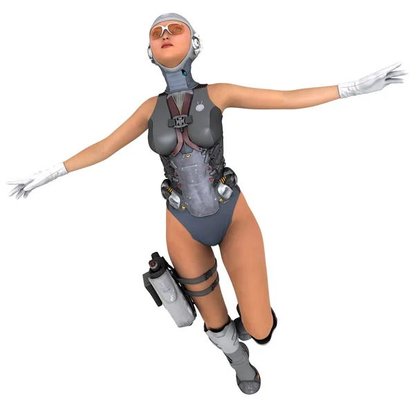 3D CG representación de un androide femenino —  Fotos de Stock