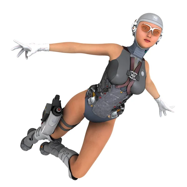 3D CG rendering of a female android — Stock Photo, Image