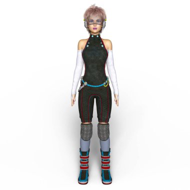 genç bir kadının 3d cg işleme