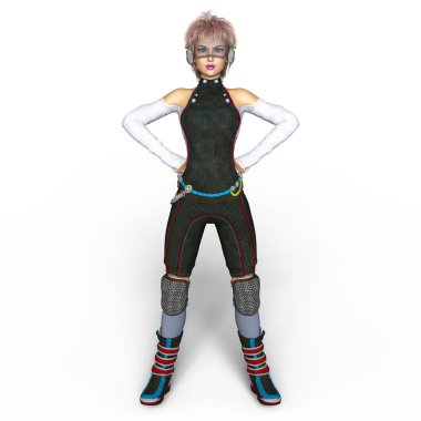 genç bir kadının 3d cg işleme