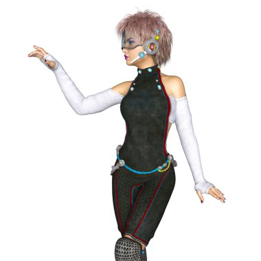 genç bir kadının 3d cg işleme