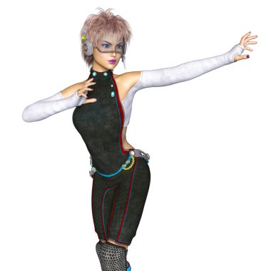 genç bir kadının 3d cg işleme