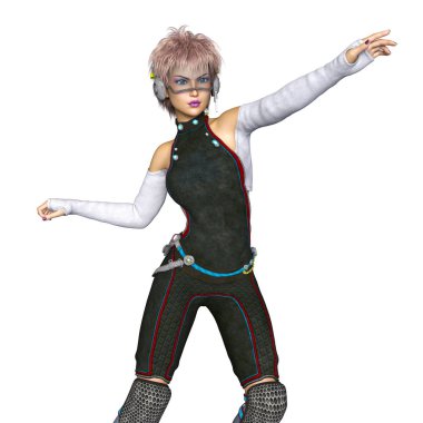 genç bir kadının 3d cg işleme