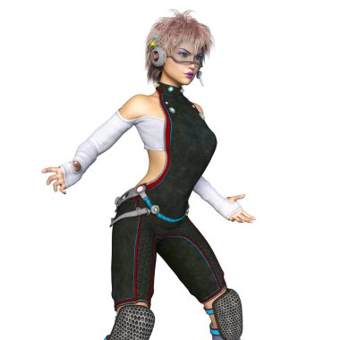 genç bir kadının 3d cg işleme