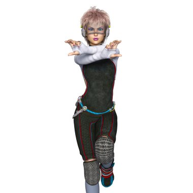 genç bir kadının 3d cg işleme