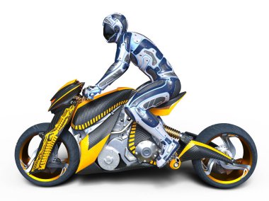 3d cg işleme bir cyborg binici