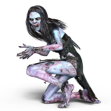 bir kadın zombi 3d cg işleme