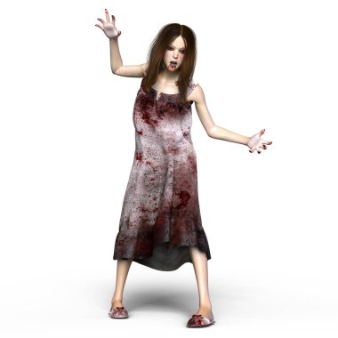 bir kadın zombi 3d cg işleme