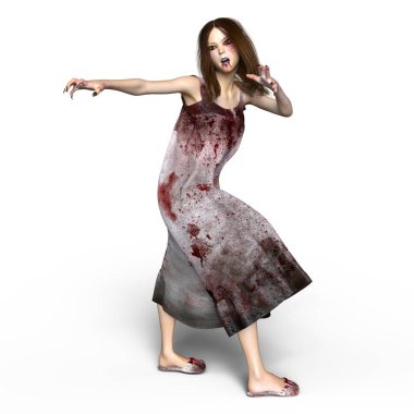 bir kadın zombi 3d cg işleme