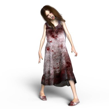 bir kadın zombi 3d cg işleme