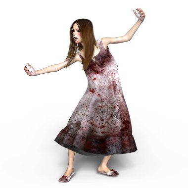 bir kadın zombi 3d cg işleme