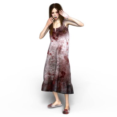 bir kadın zombi 3d cg işleme