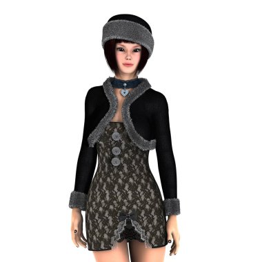 genç bir kadının 3d cg işleme