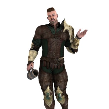 bir savaşçının 3d cg işleme