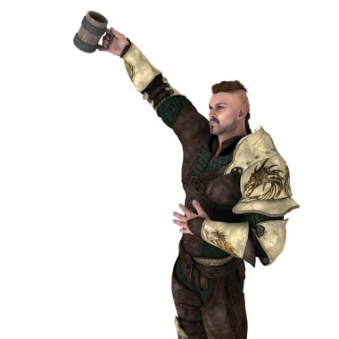 bir savaşçının 3d cg işleme