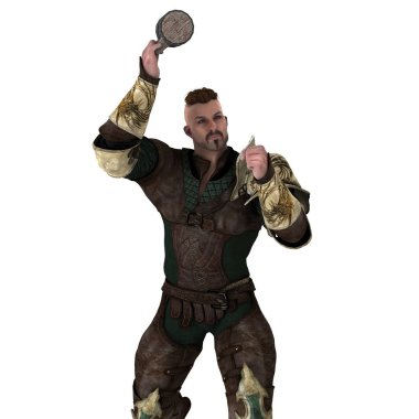 bir savaşçının 3d cg işleme