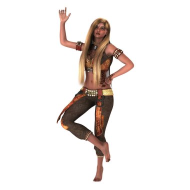 genç bir kadının 3d cg işleme