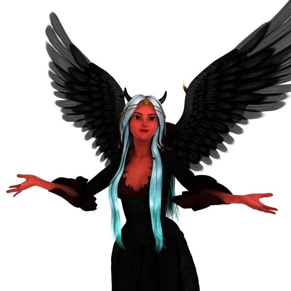 3D CG representación de un ángel oscuro — Foto de Stock