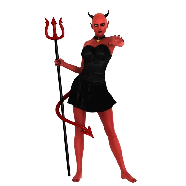 3D 3D rendu d'une femme diable — Photo