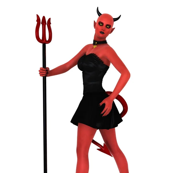 3D CG rendering of a devil woman — Stock Photo, Image