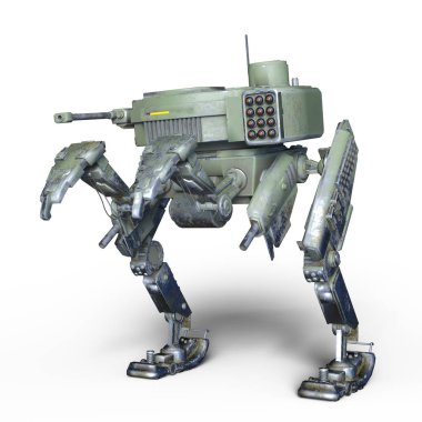 bir savaş robotu 3d cg render