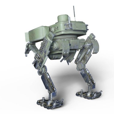 bir savaş robotu 3d cg render