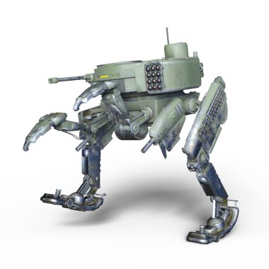 bir savaş robotu 3d cg render