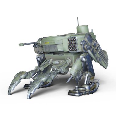 bir savaş robotu 3d cg render