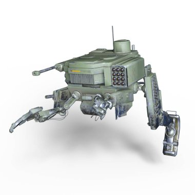 bir savaş robotu 3d cg render