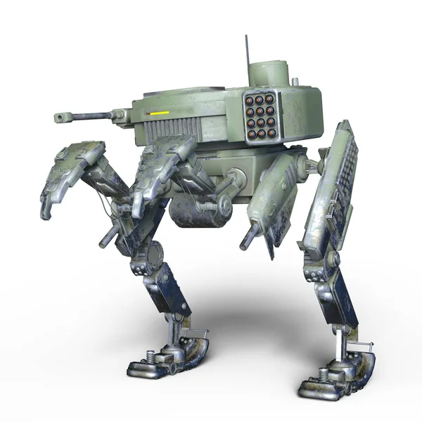 3D CG rendering of a battle robot — Stock Photo, Image