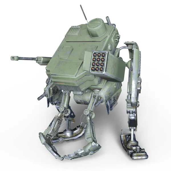 3d cg 渲染的一个战斗机器人 — 图库照片