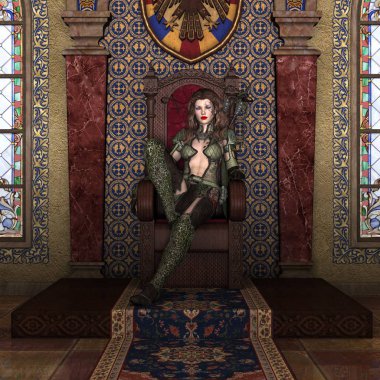 bir kadın savaşçı 3d cg render