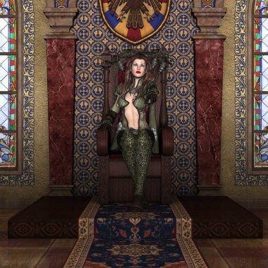 bir kadın savaşçı 3d cg render