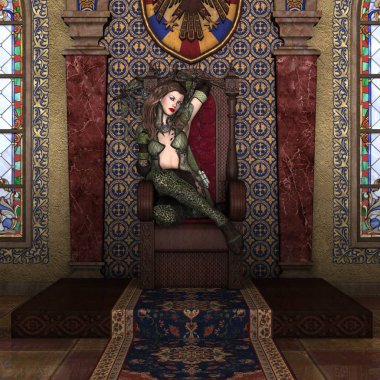 bir kadın savaşçı 3d cg render