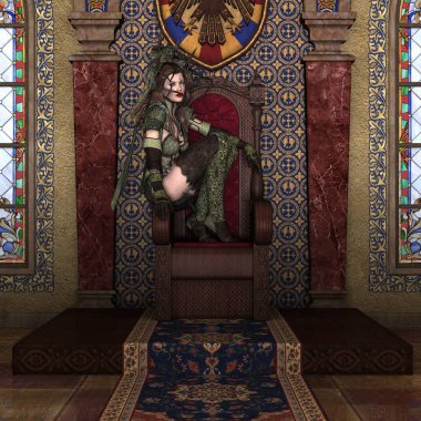 bir kadın savaşçı 3d cg render