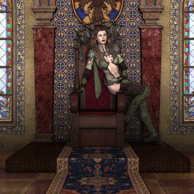 bir kadın savaşçı 3d cg render