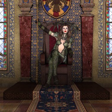 bir kadın savaşçı 3d cg render