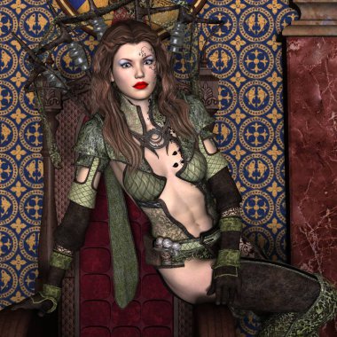 bir kadın savaşçı 3d cg render