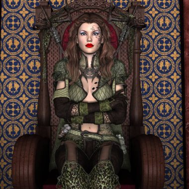 bir kadın savaşçı 3d cg render