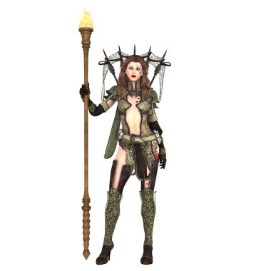 bir kadın savaşçı 3d cg render