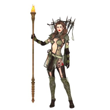 bir kadın savaşçı 3d cg render