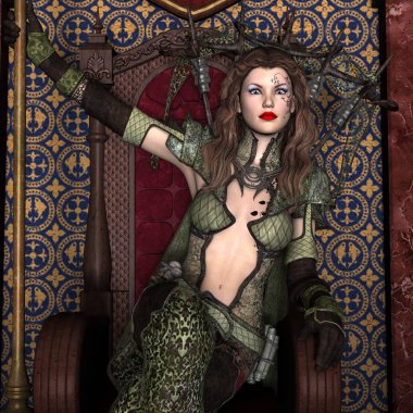 bir kadın savaşçı 3d cg render