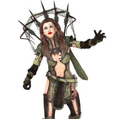 bir kadın savaşçı 3d cg render