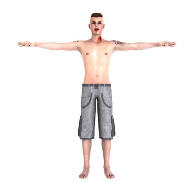 3d cg işleme bir zombi